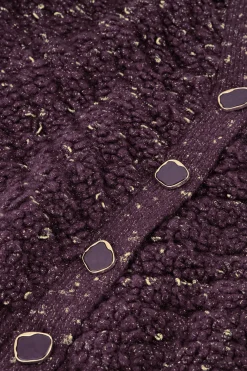 Iris chunky glitter cardigan - blackberry
