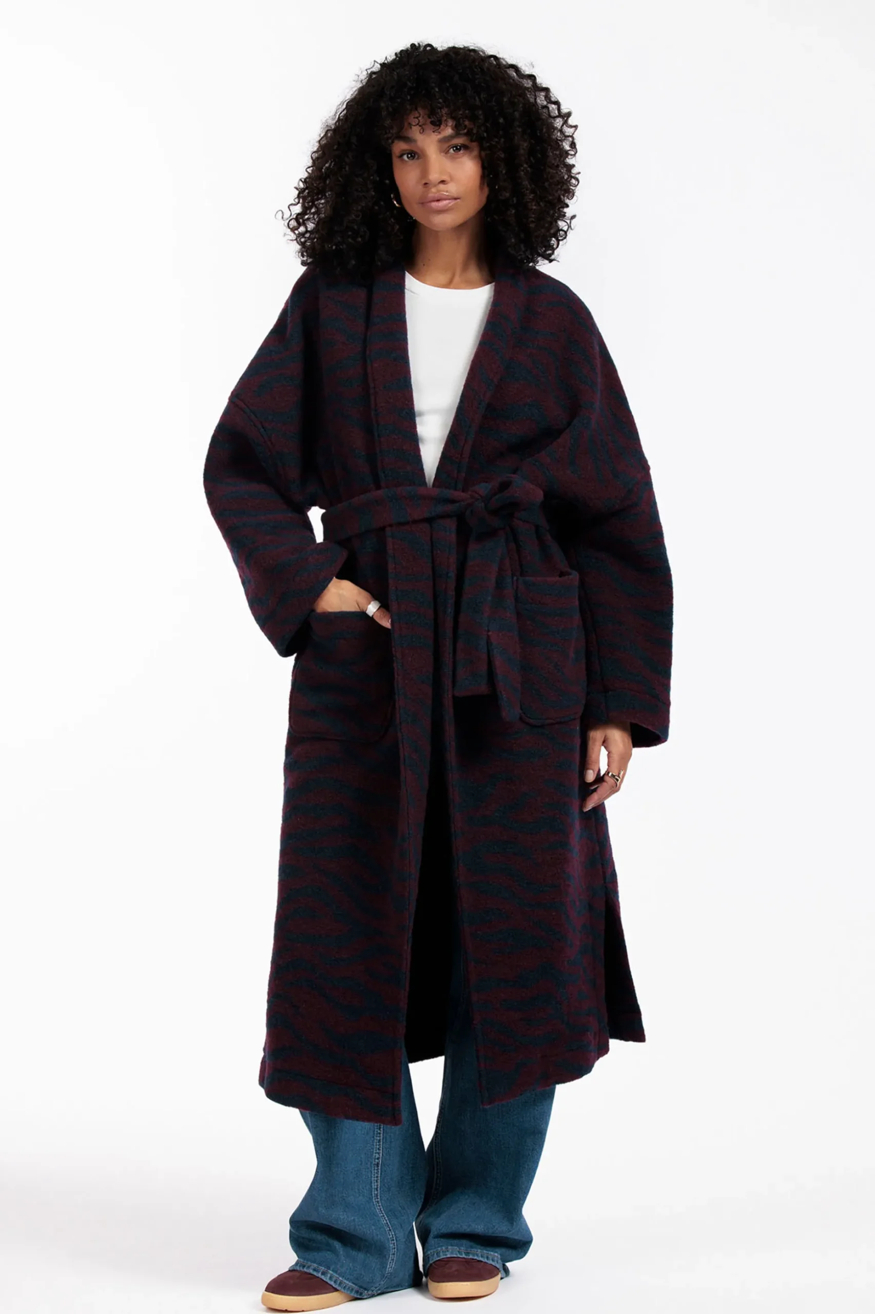 Isana zebra coat - dark blue/blackberry