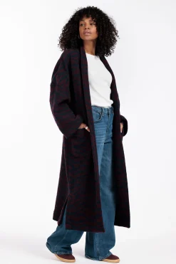 Isana zebra coat - dark blue/blackberry