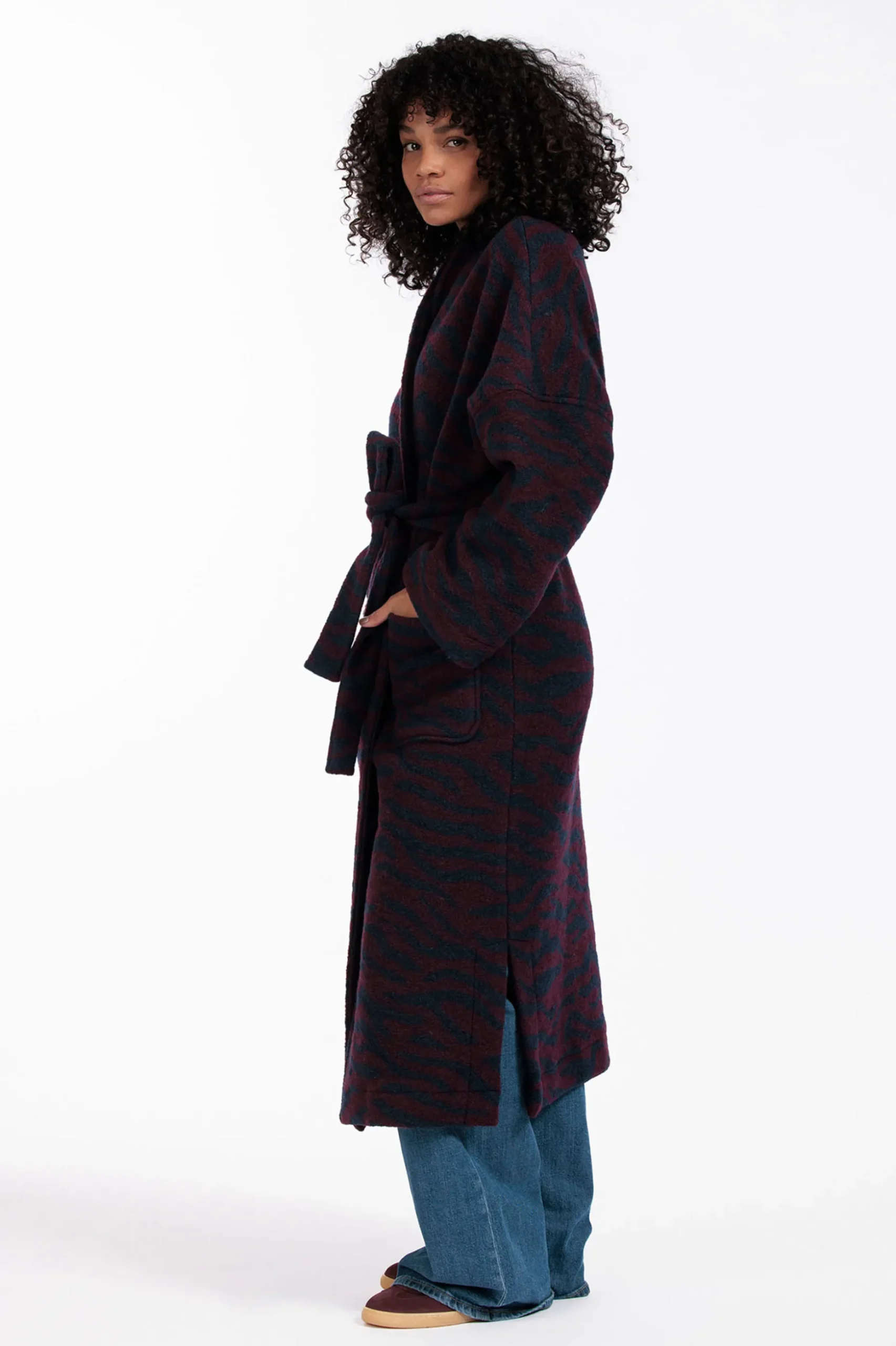 Isana zebra coat - dark blue/blackberry