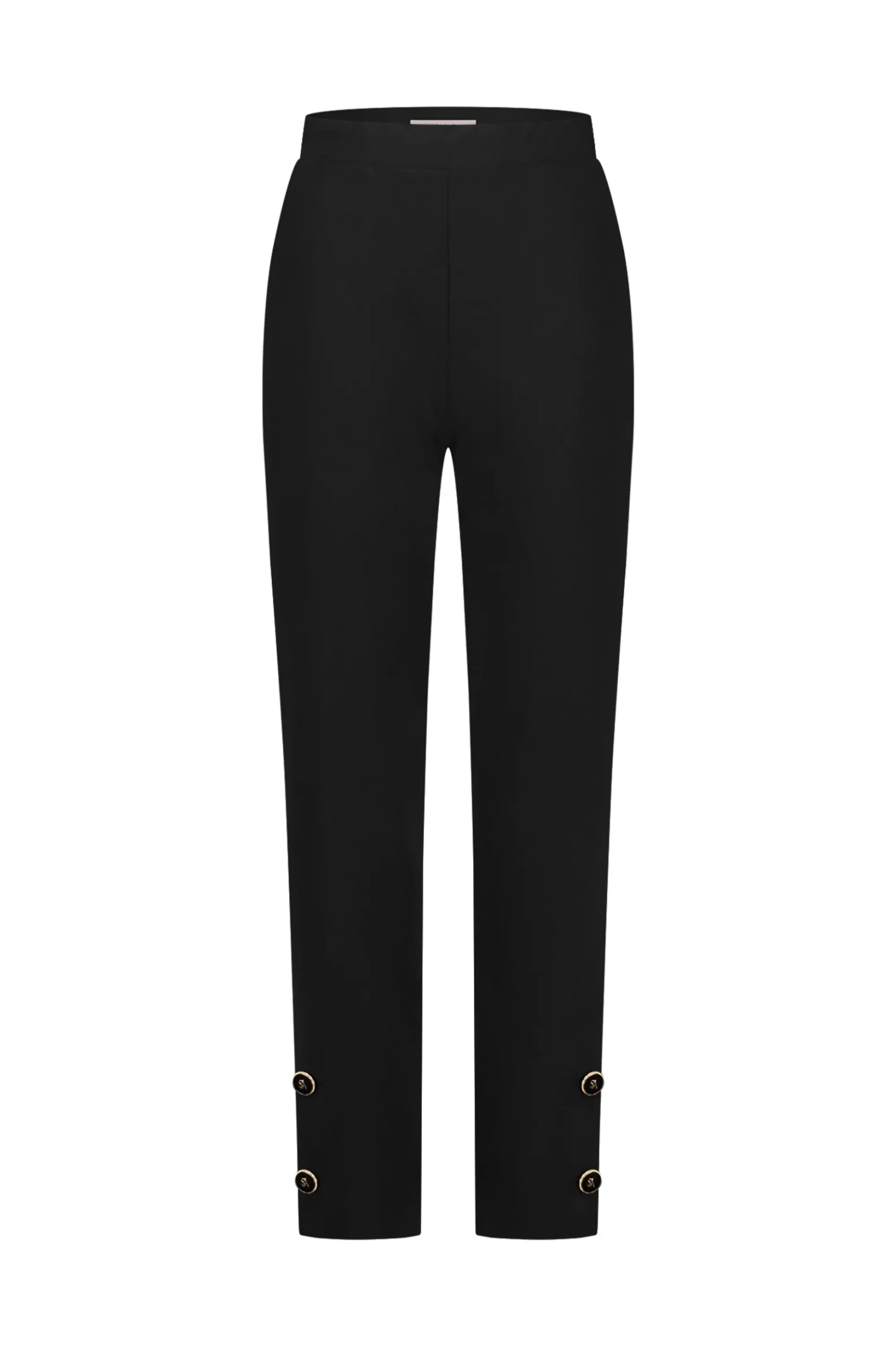 Ivory button trousers - black