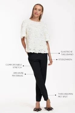 Ivory button trousers - black