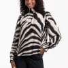 Izza zebra crepe top - kit/ new army
