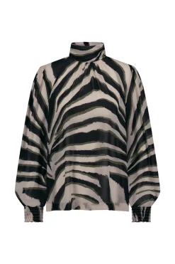 Izza zebra crepe top - kit/ new army