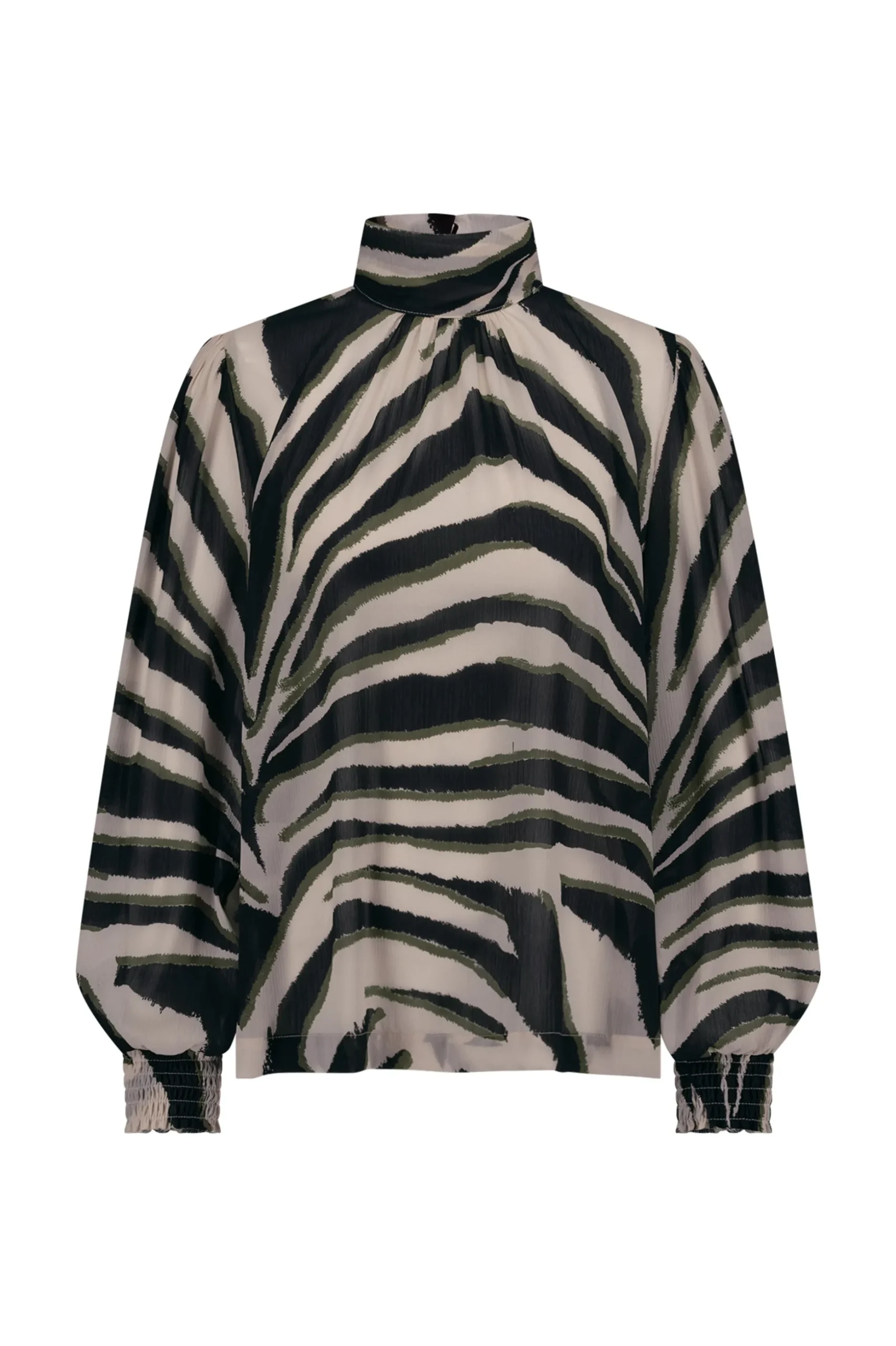 Izza zebra crepe top - kit/ new army