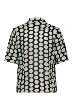 Jean big dot blouse - black/off white