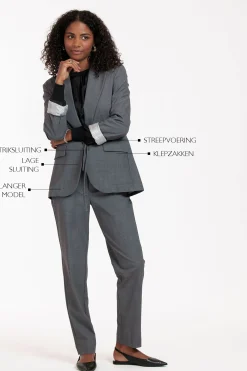 Jeni grey melee blazer - grey melange