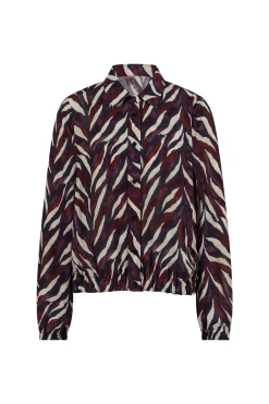 Jonny leaves crepe blouse - kit/merlot