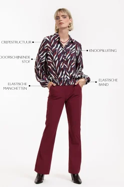 Jonny leaves crepe blouse - kit/merlot