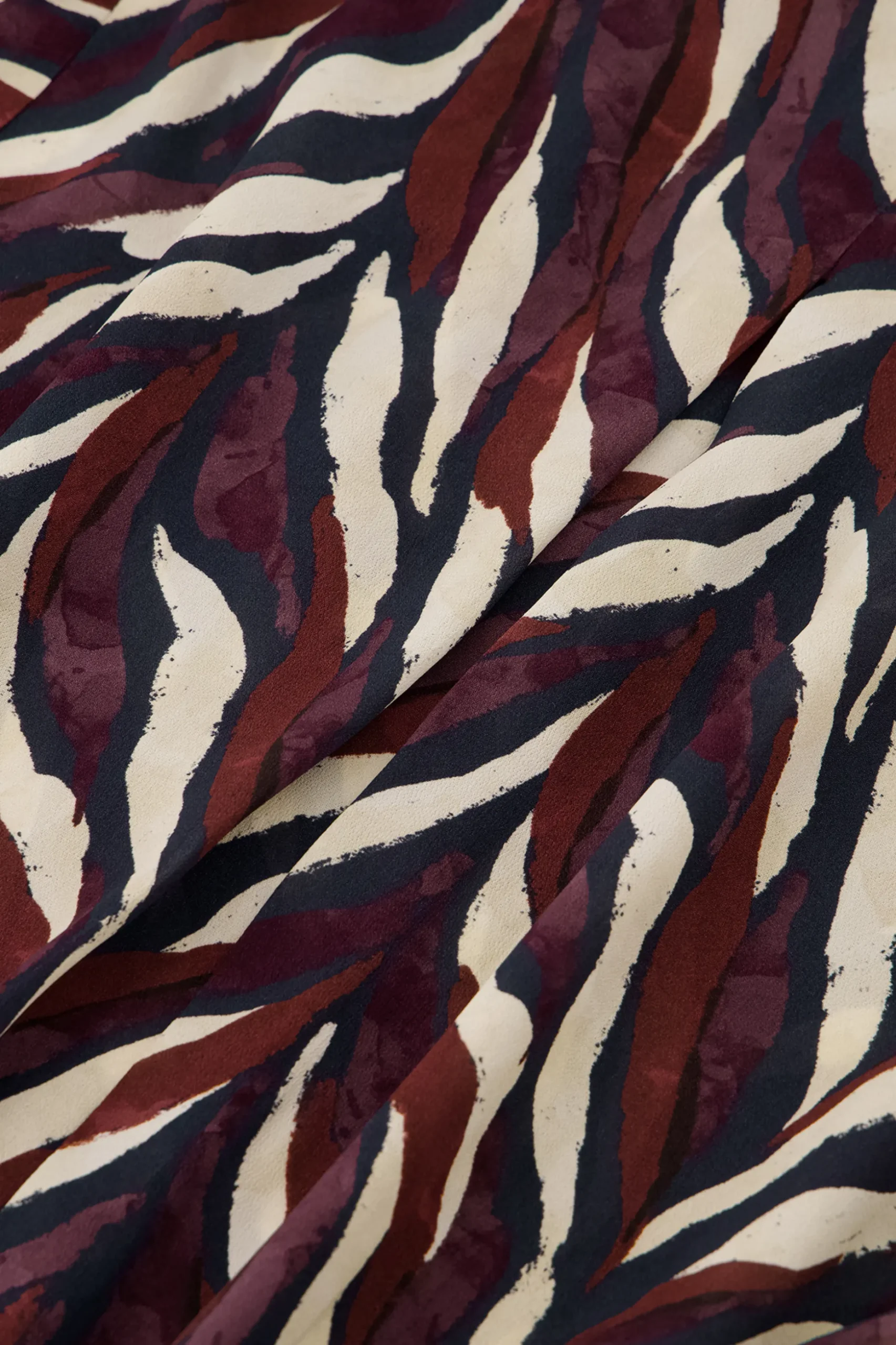 Jonny leaves crepe blouse - kit/merlot
