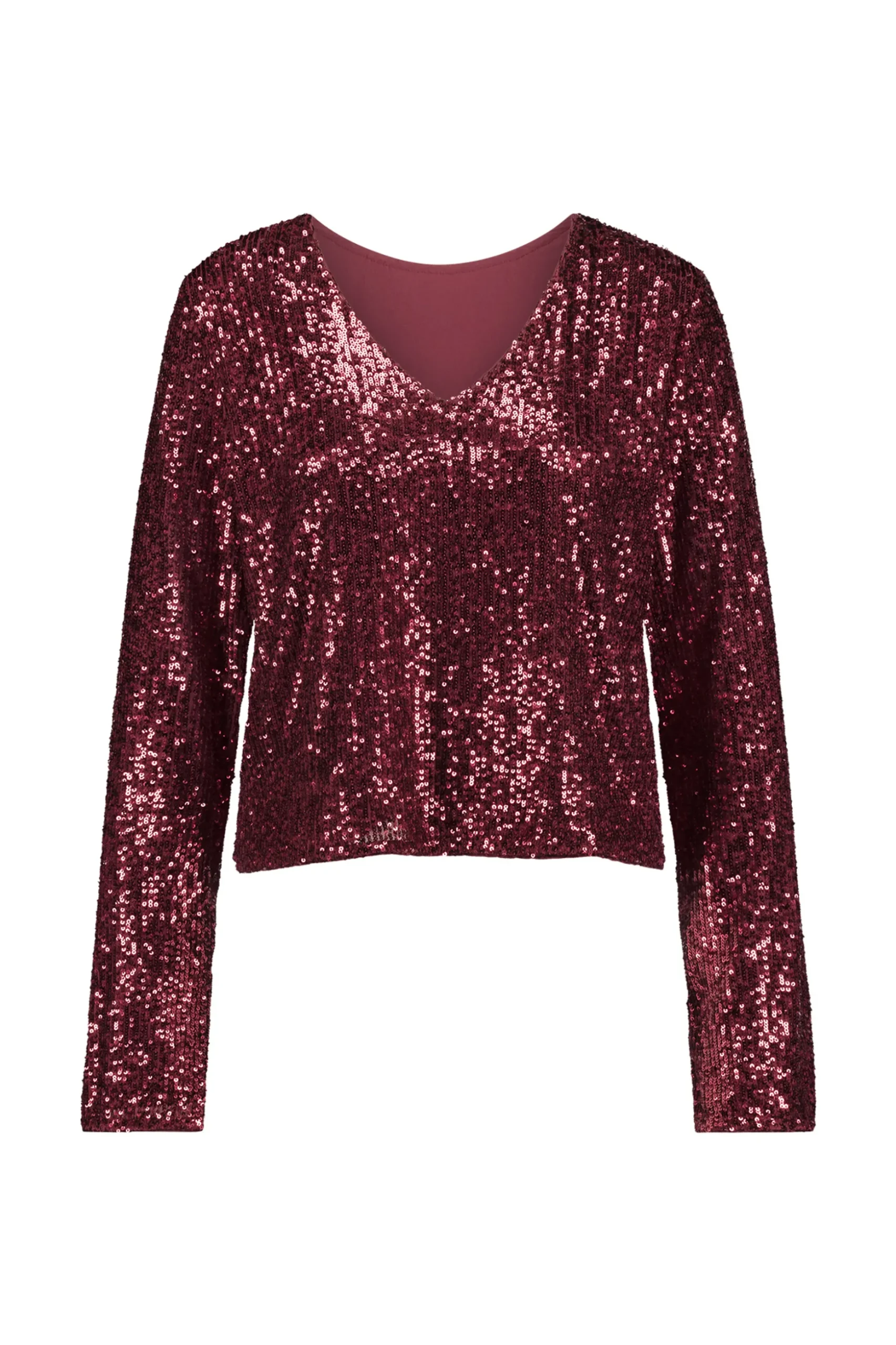 Julia 2way sequins top - merlot