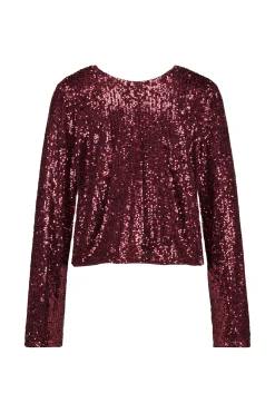 Julia 2way sequins top - merlot