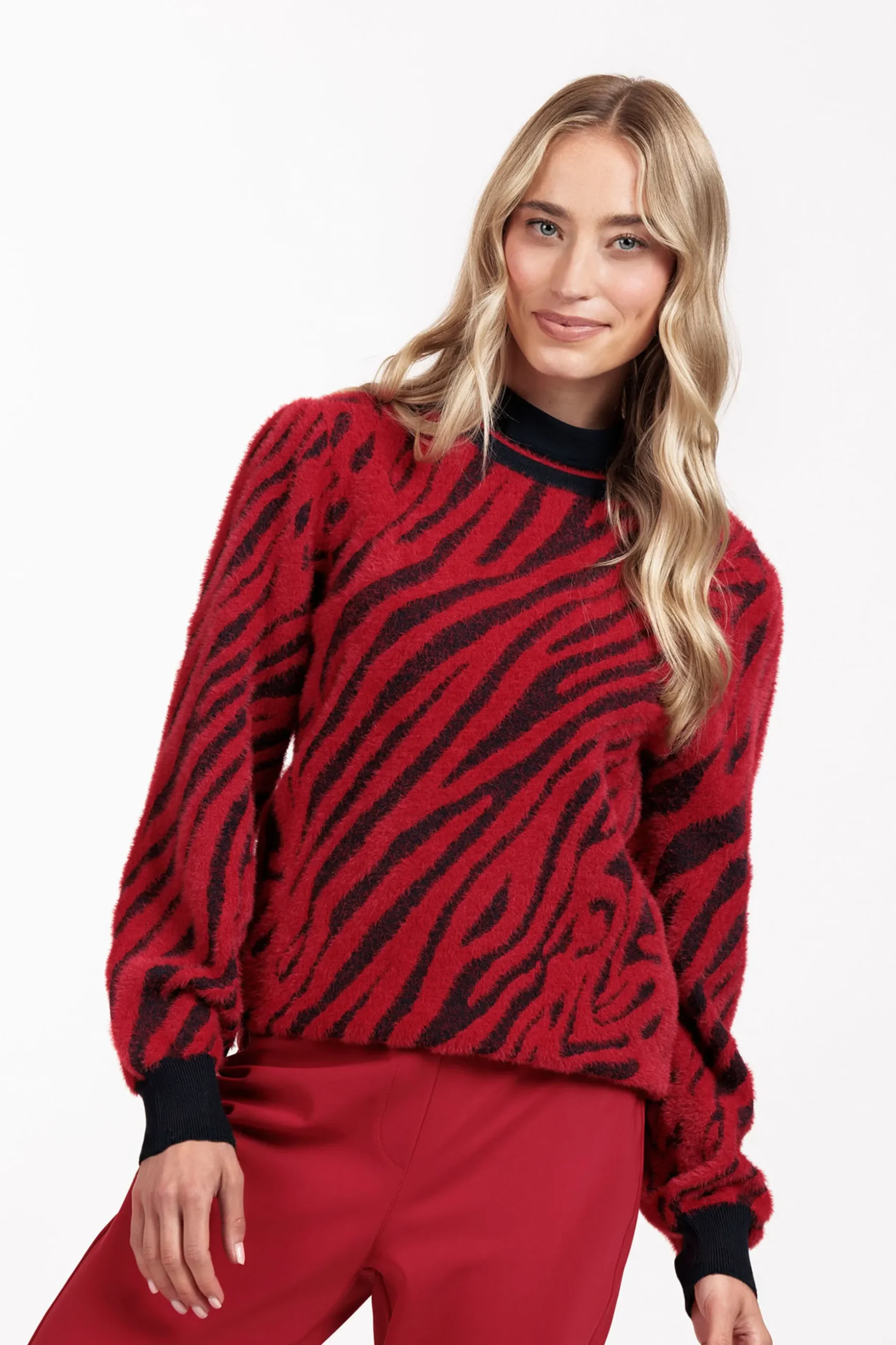 June zebra pullover - dark blue/red