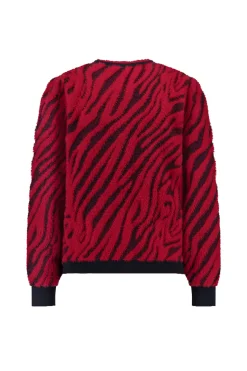 June zebra pullover - dark blue/red