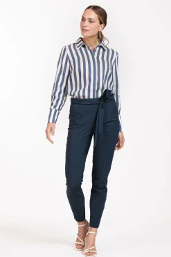 Kate mini check trousers - dark blue/black