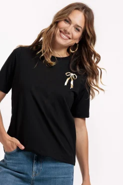 Klaasje bow tshirt - black