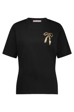 Klaasje bow tshirt - black