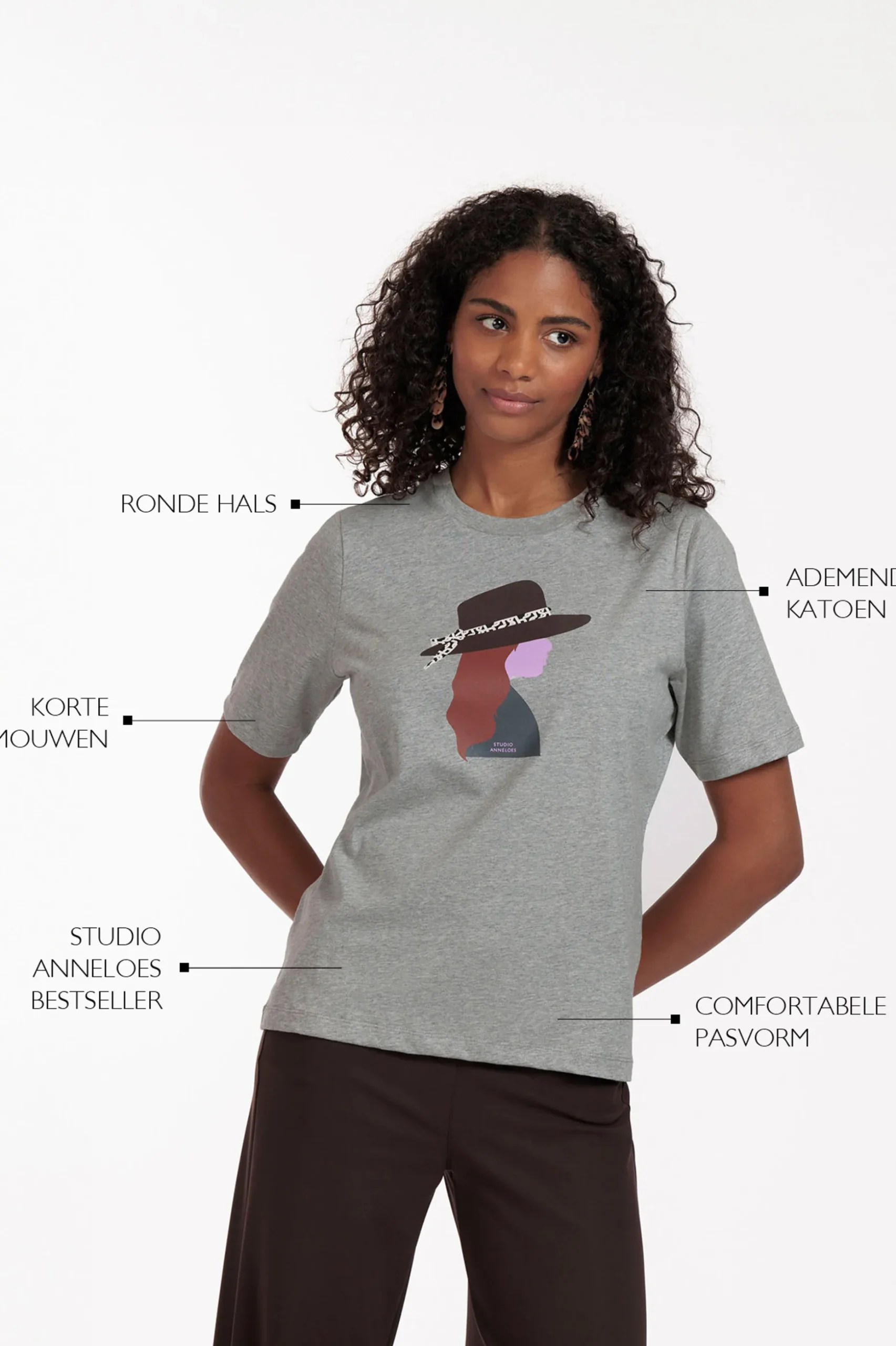 Klaasje cowgirl tshirt - grey melange