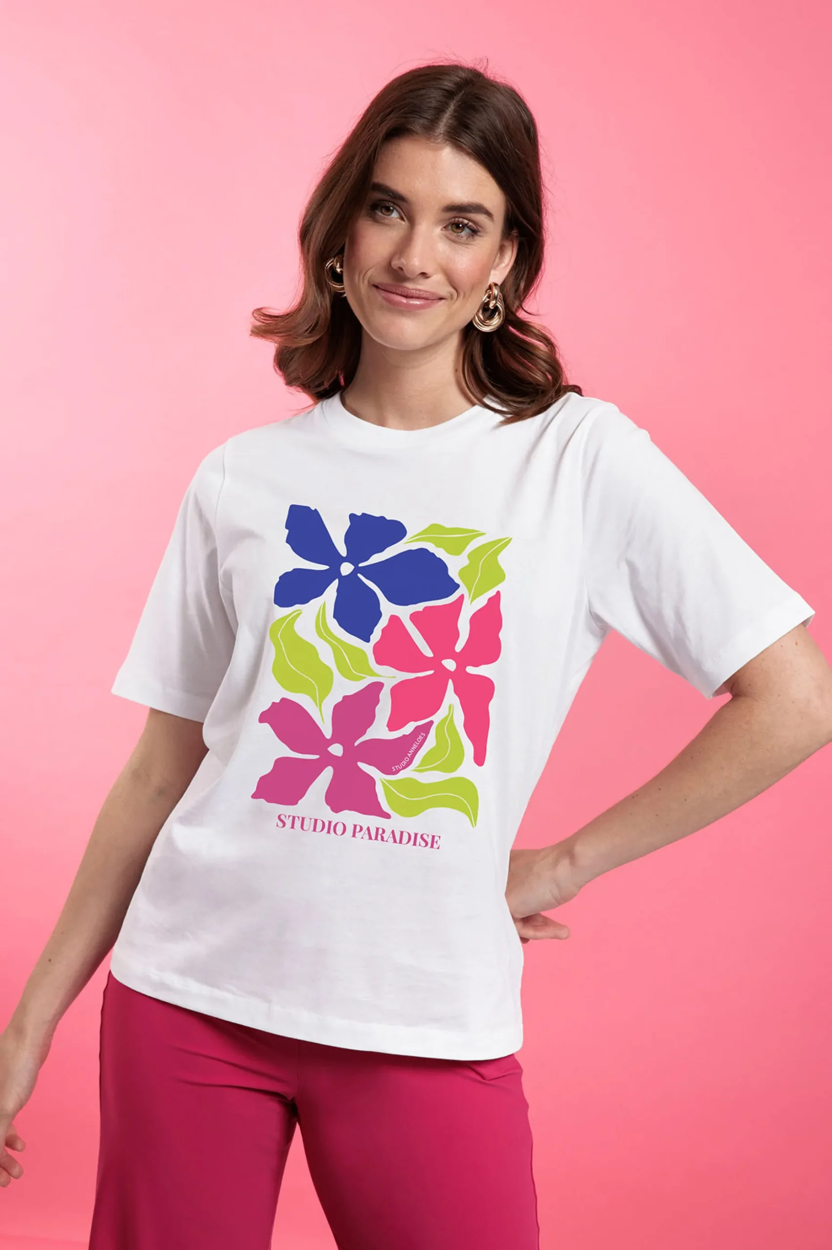 Klaasje floral tshirt - white