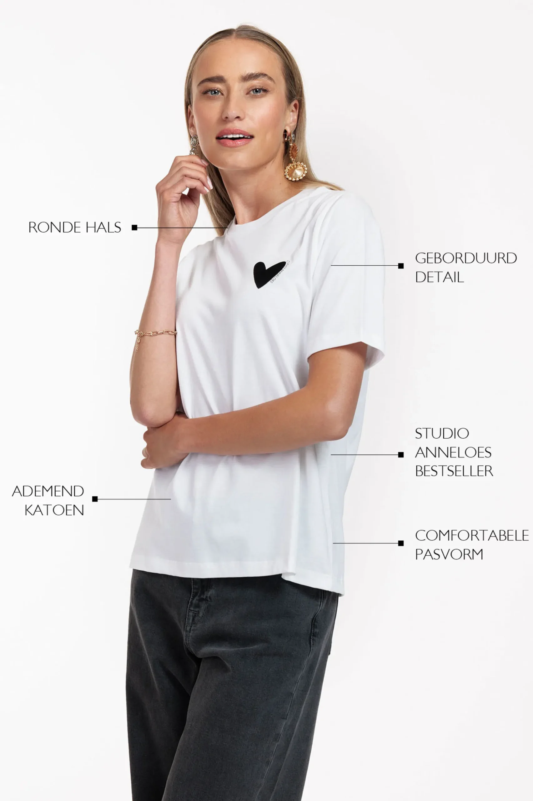 Klaasje hearts tshirt - white