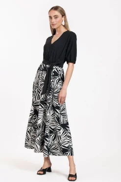 Kristie palm dress - kit/black