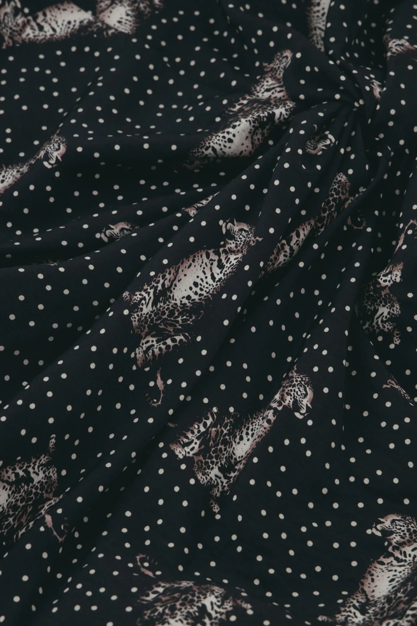 Lara dot panther dress - black/off white