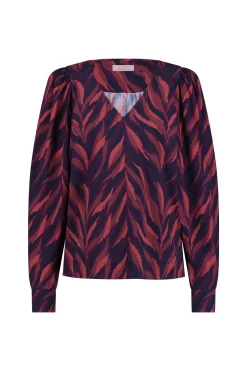Les leaves top - darkblue/merlot