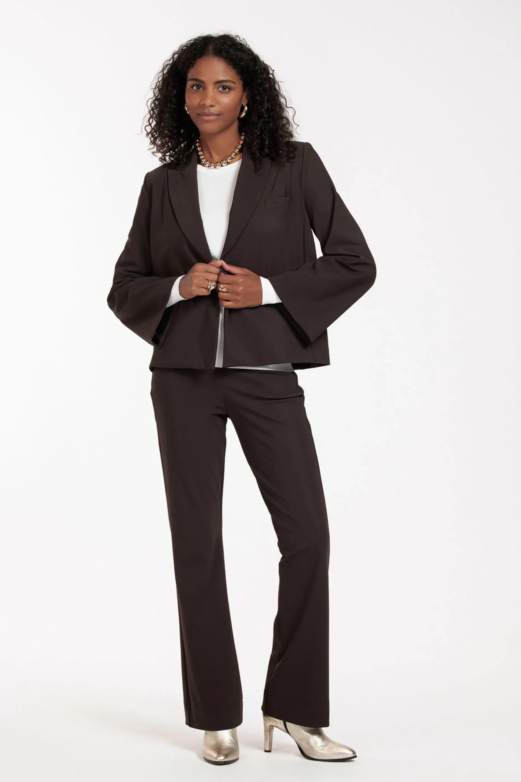 Lette bonded blazer - espresso