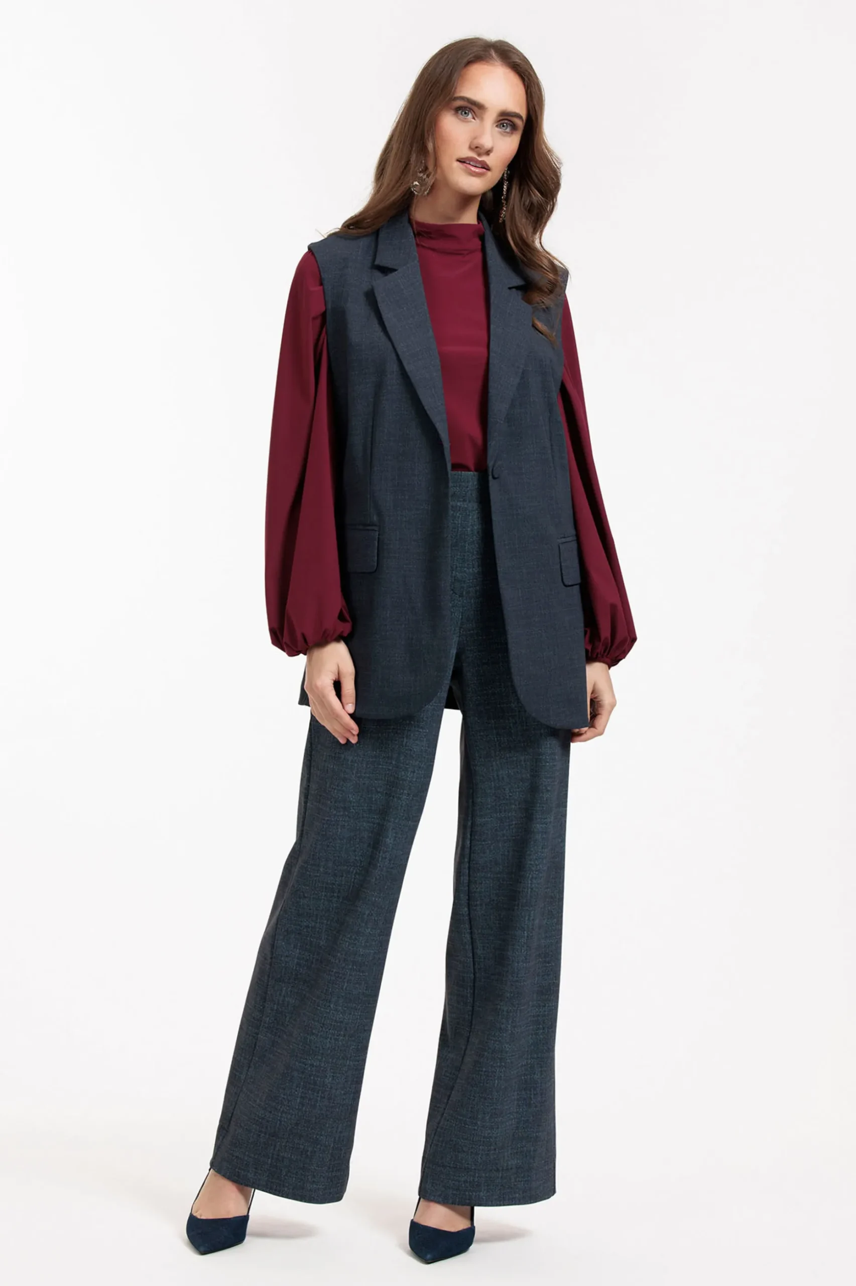 Lexie bnd dnm tweed trousers - midnight blue