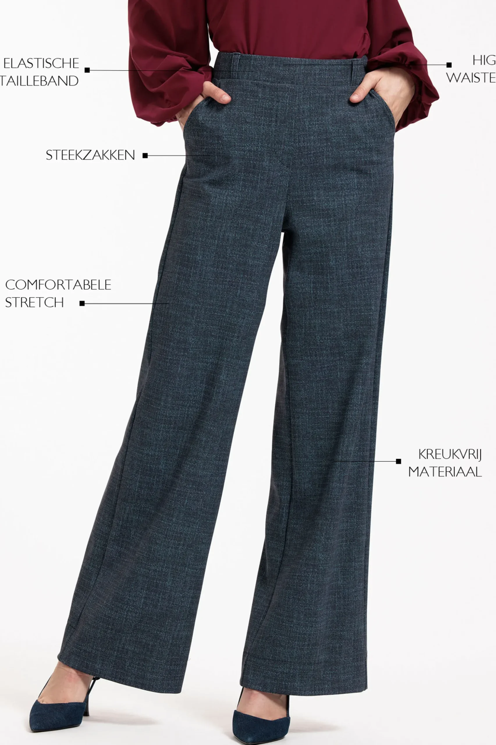 Lexie bnd dnm tweed trousers - midnight blue