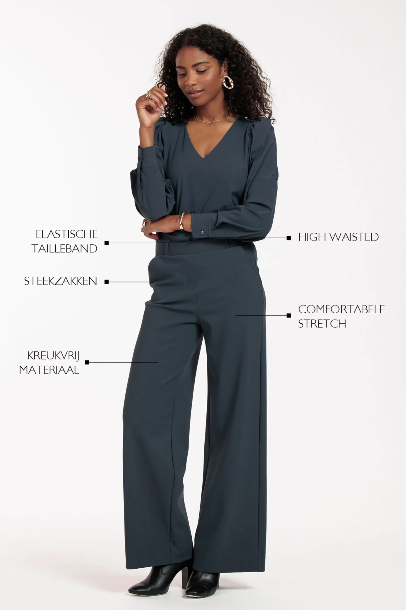 Lexie bonded trousers - antraciet
