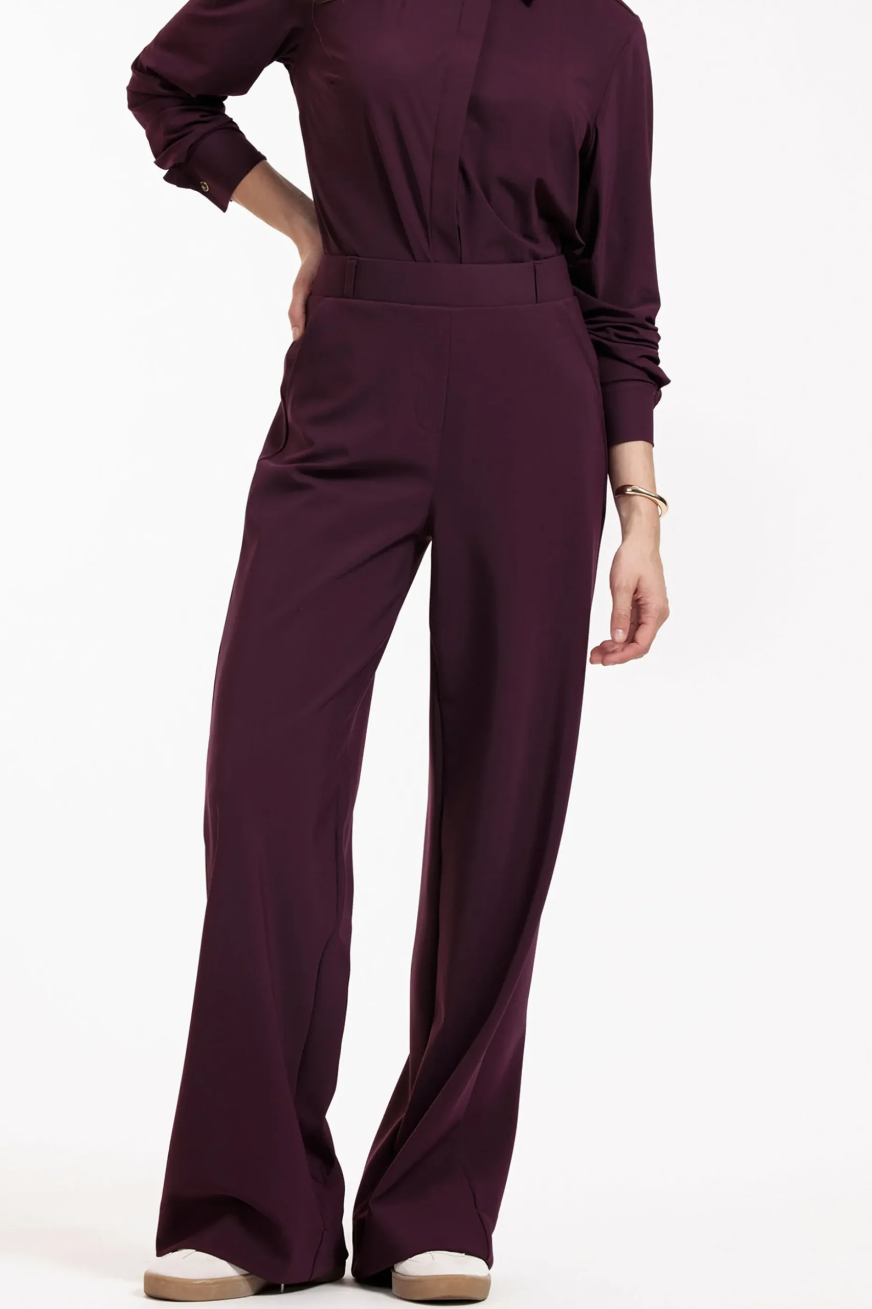 Lexie bonded trousers - blackberry