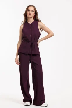 Lexie bonded trousers - blackberry