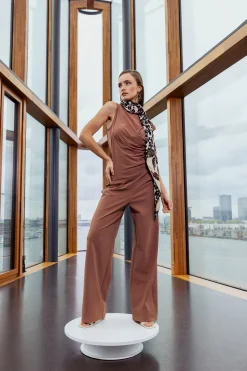 Lexie bonded trousers - chocolate