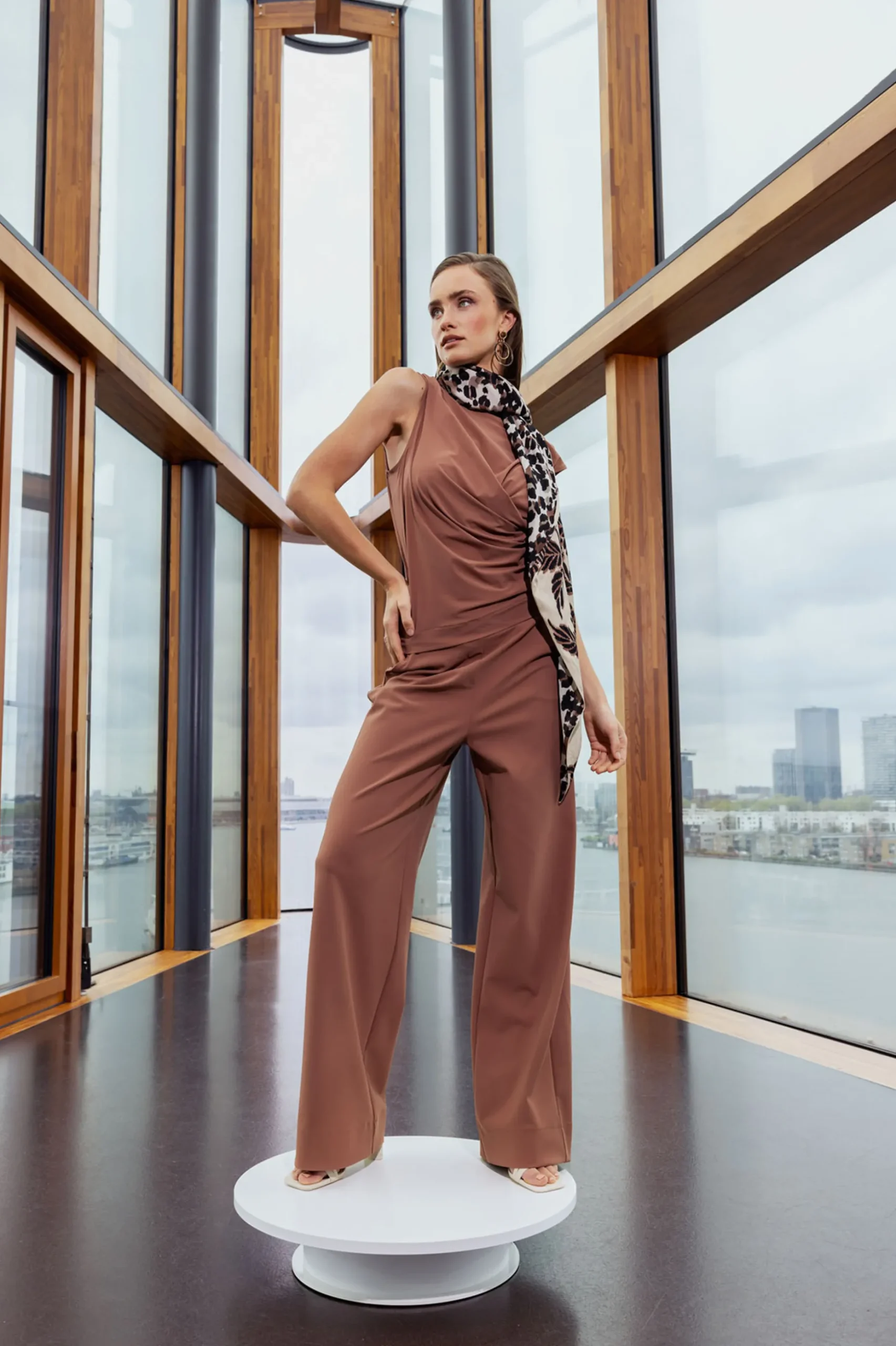 Lexie bonded trousers - chocolate