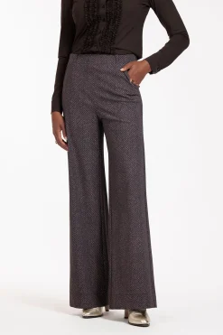 Lexie herringbone trousers - black/espresso