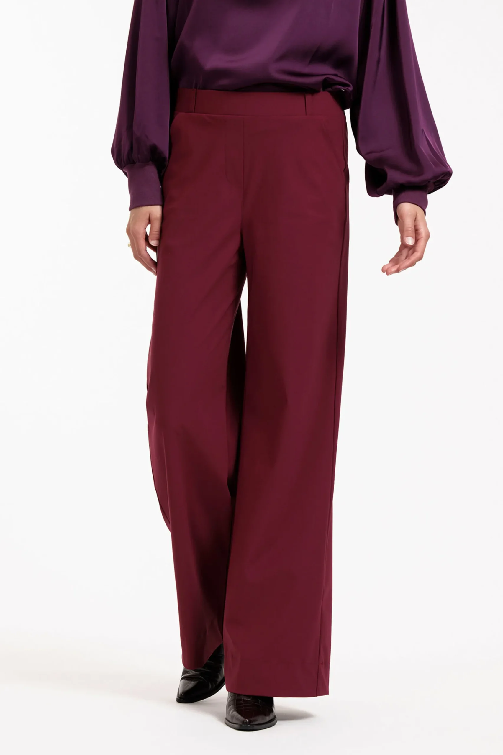 Lexie LONG bonded trousers - merlot