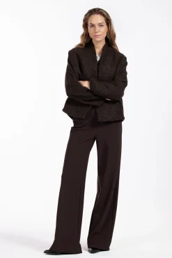 Lexie LONG bonded trousers - espresso