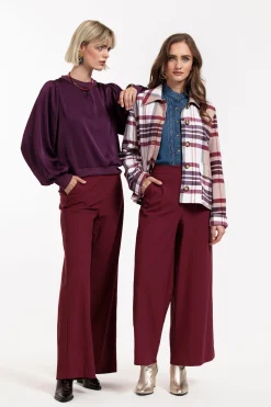 Lexie LONG bonded trousers - merlot