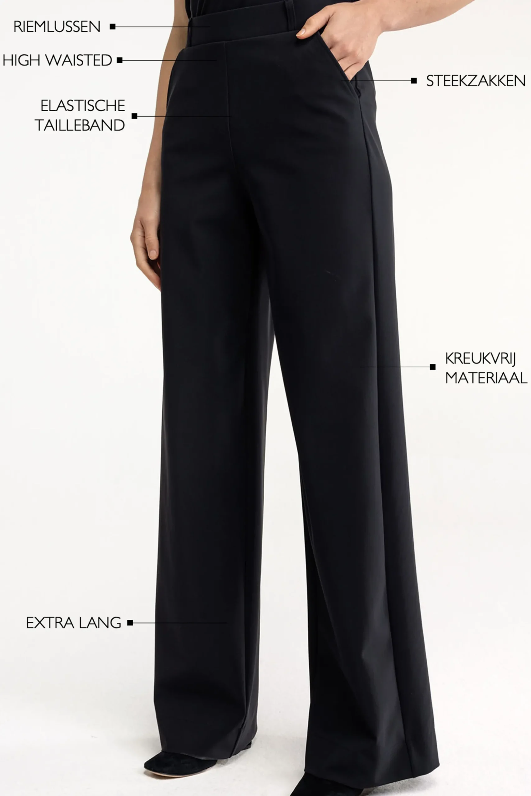Lexie LONG bonded trousers - black