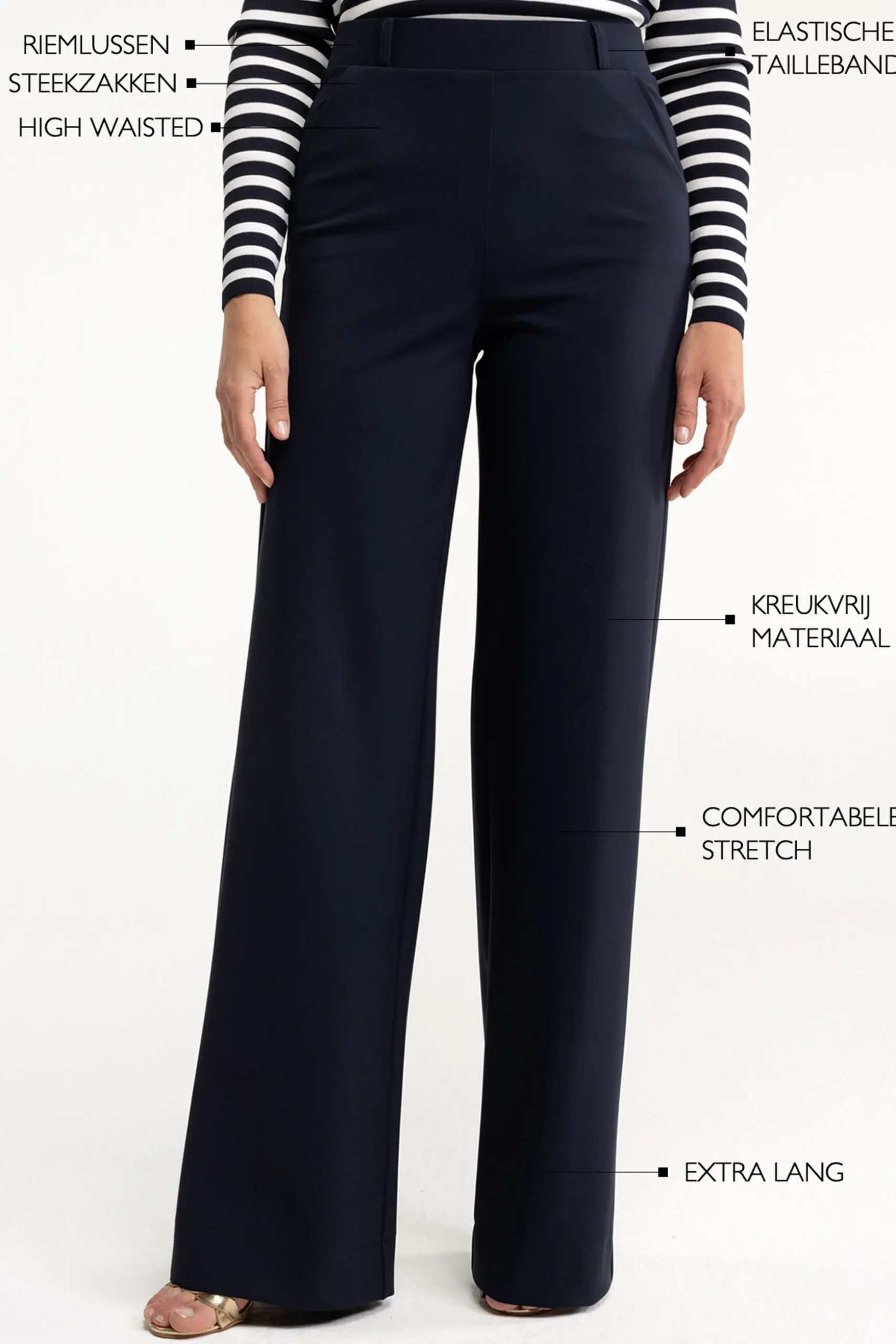 Lexie LONG bonded trousers - dark blue
