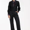 Lexie shiny bonded trousers - black