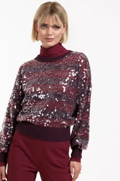Lilly sequins pullover - blackberry/merlot