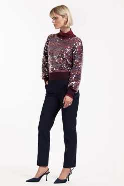 Lilly sequins pullover - blackberry/merlot
