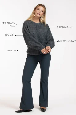 Lisette furry pullover - grey melange