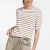 Luna ssl stripe pullover - offwhite/clay