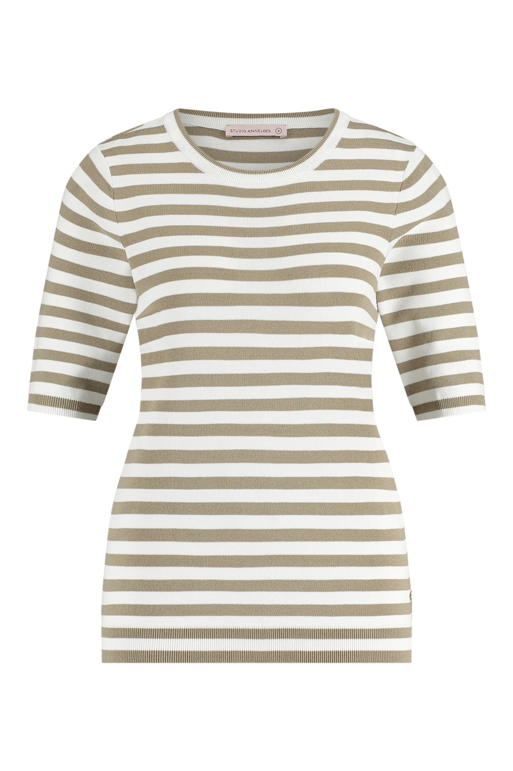 Luna ssl stripe pullover - offwhite/clay