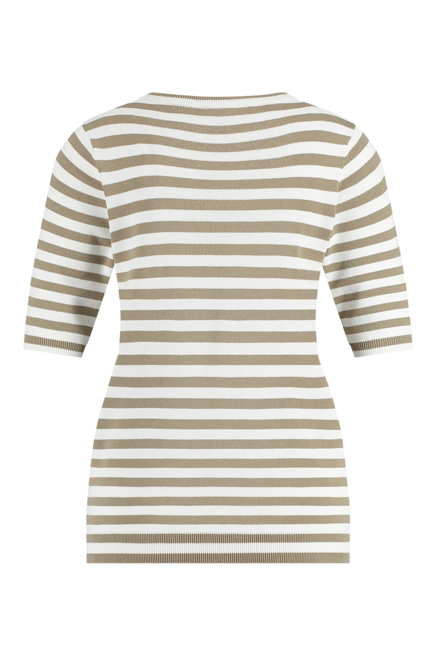 Luna ssl stripe pullover - offwhite/clay