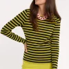 Luna stripe pullover - black/lime