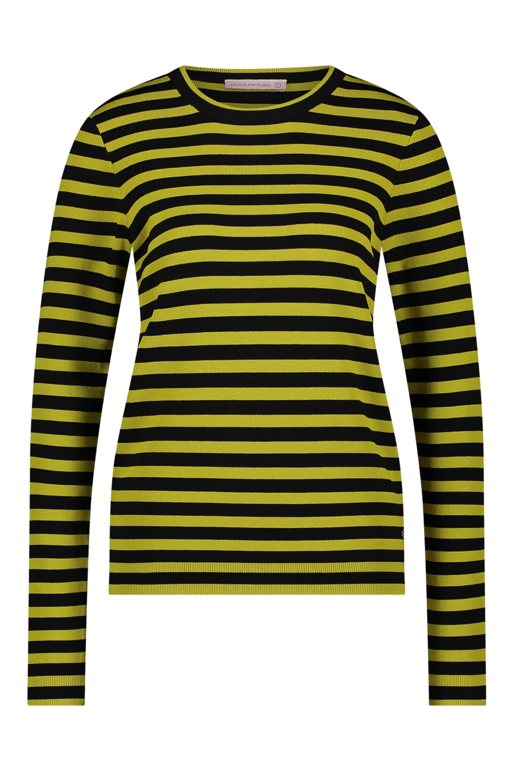 Luna stripe pullover - black/lime
